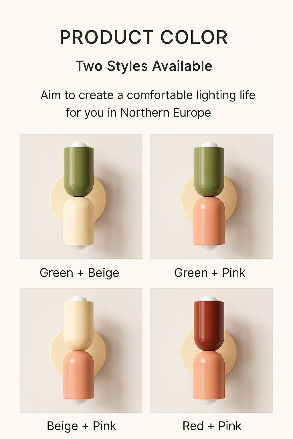 Wall lamp – LED lamp in Nordic macaron style for living spaces