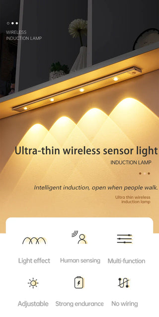 Motion sensor light – Ultra-thin wireless LED for cabinets and wardrobes