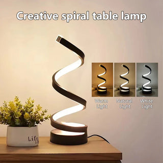 Table lamp – Modern LED spiral with 3-color dimming