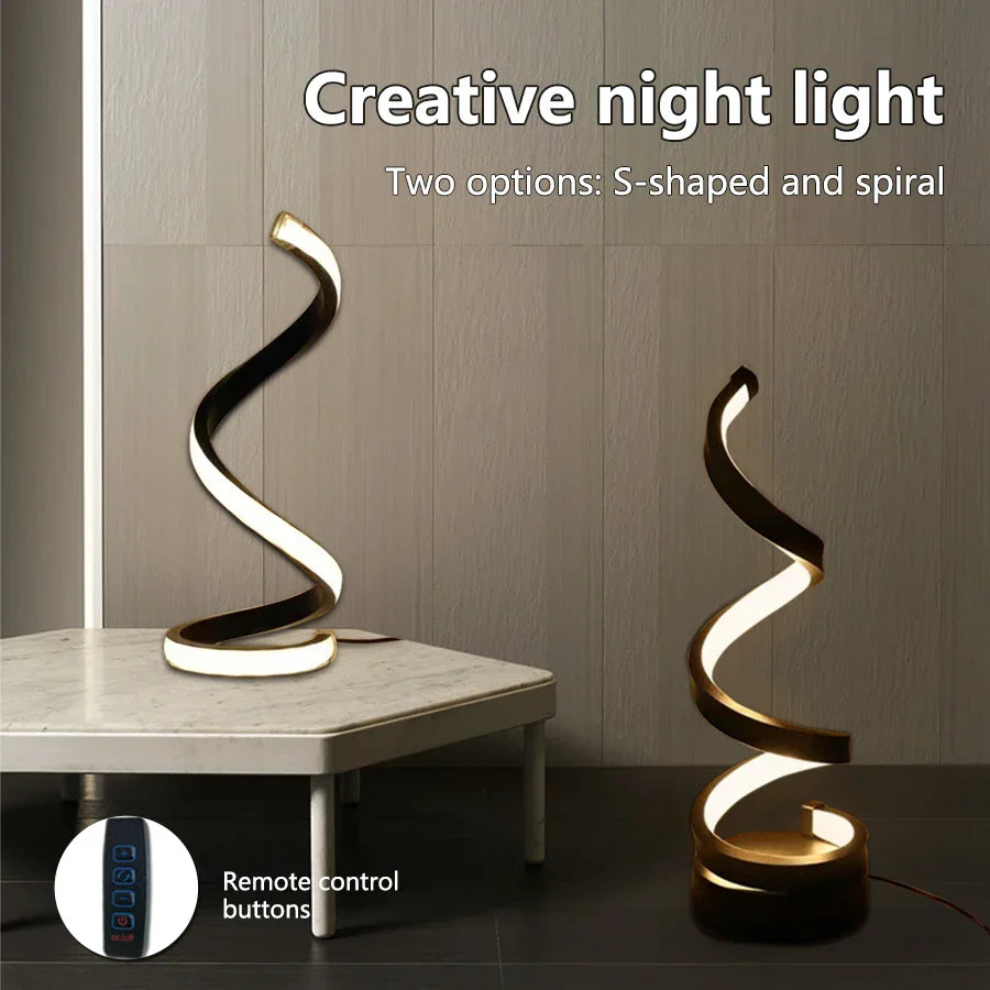 Table lamp – Modern LED spiral with 3-color dimming
