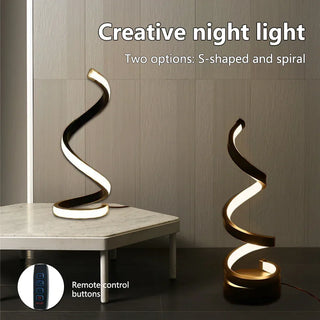 Table lamp – Modern LED spiral with 3-color dimming