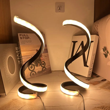 Table lamp – Modern LED spiral with 3-color dimming