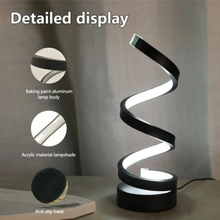 Table lamp – Modern LED spiral with 3-color dimming