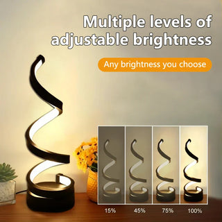 Table lamp – Modern LED spiral with 3-color dimming