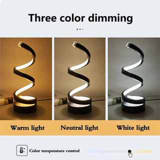 Table lamp – Modern LED spiral with 3-color dimming