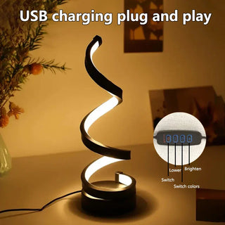 Table lamp – Modern LED spiral with 3-color dimming