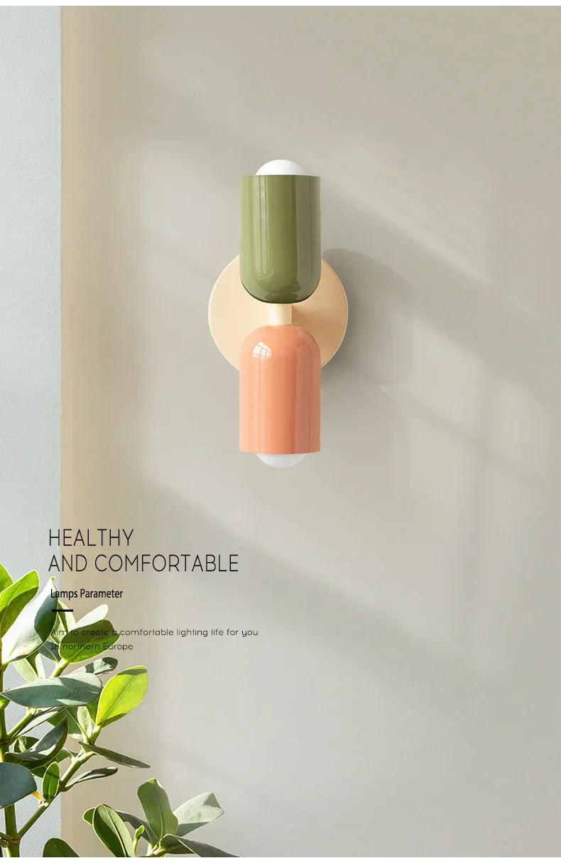 Wall lamp – LED lamp in Nordic macaron style for living spaces