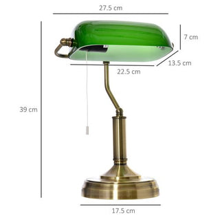 Desk lamp – Classic banker style with antique bronze base