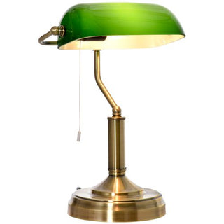 Desk lamp – Classic banker style with antique bronze base