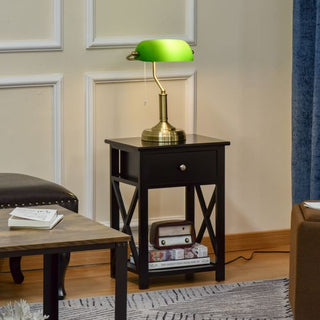 Desk lamp – Classic banker style with antique bronze base